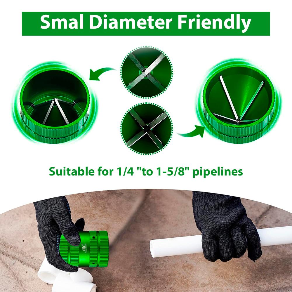 Медная трубка/Трубка для кондиционирования воздуха Борфрезы для снятия фаски Инструмент для развертки отверстий в трубах Нож для зачистки кромок Подходит для труб от 1/4" до 1-5/8"