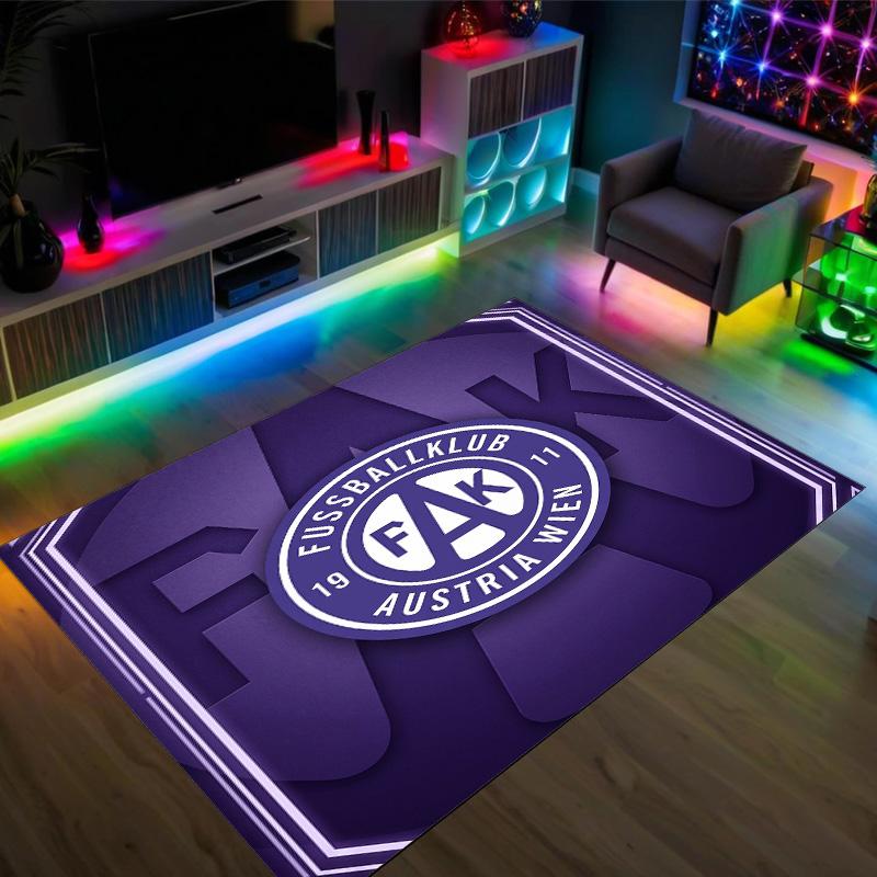 Austria Wien FC Design Crystal Velvet Carpet Cozy Non?Slip Printed Rug For Bedroom Living Room Entrance