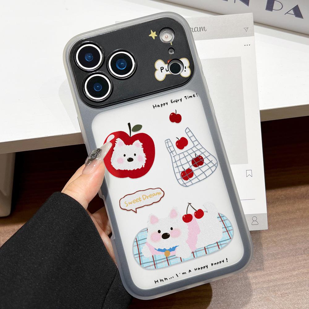 Щенок с яблочной головой подходит для чехла-книжки два в одном для iPhone17promax, Apple 16 нишевый 15 поколение простой