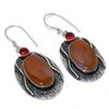 Mookaite, Garnet Handmade 925 Sterling Silver Gift Earring 2.09" O2b11