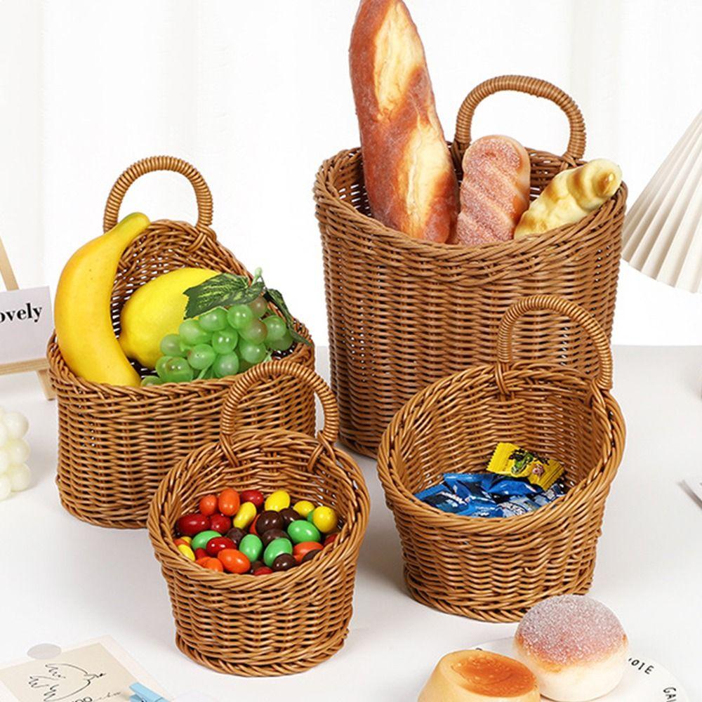 Woven Vegetable Fruit Storage Baskets Hanging Garden Plant Baskets  Kitchen Decoration