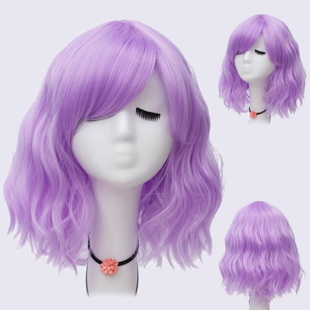 Short Bob Cosplay Wig for Women Synthetic Green Hair New Style Natural Supple Summer Heat Resistant Wig With Side Bangs