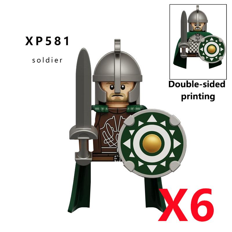 Средневековый Солдат Рыцарь Фигурка MOC Строительный Блок Зеленый Дракон Замок Пехота Орки Пират Римская Кавалерия Оружие Игрушки Подарки D122
