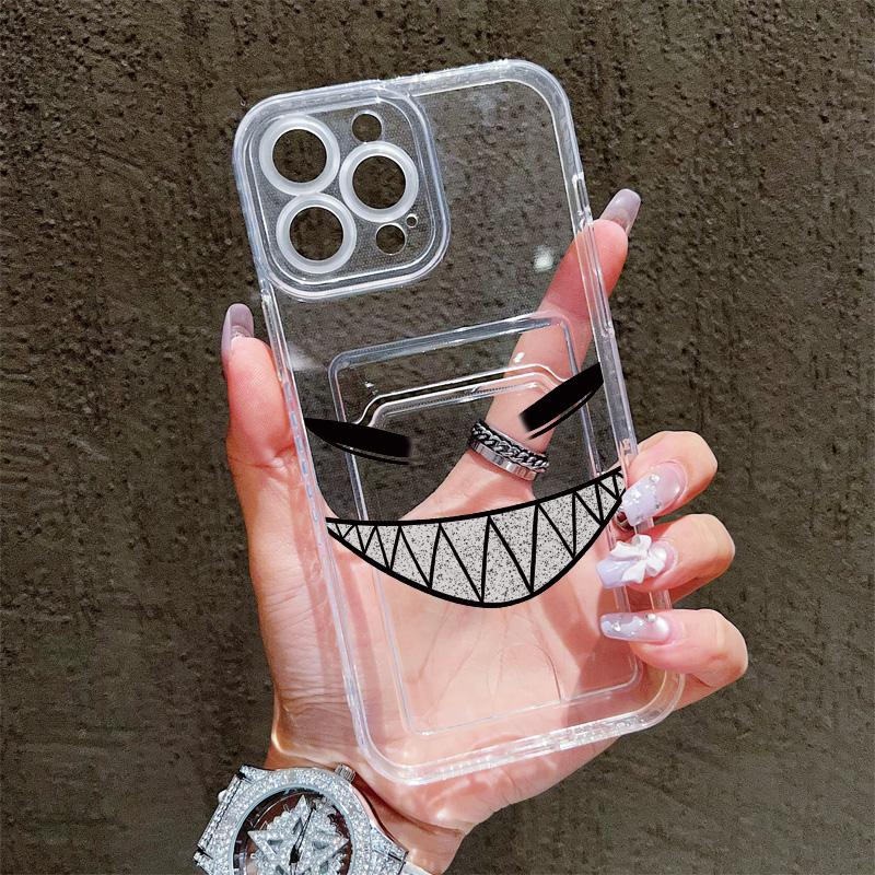 Card Slot Holder Silicone Wallet Pocket Case For iPhone 14 16 15 Max Infinix Note 30 Xiaomi 11T 13T 14T Samsung S23 S24 S25 Cover Clear Phone Bumper