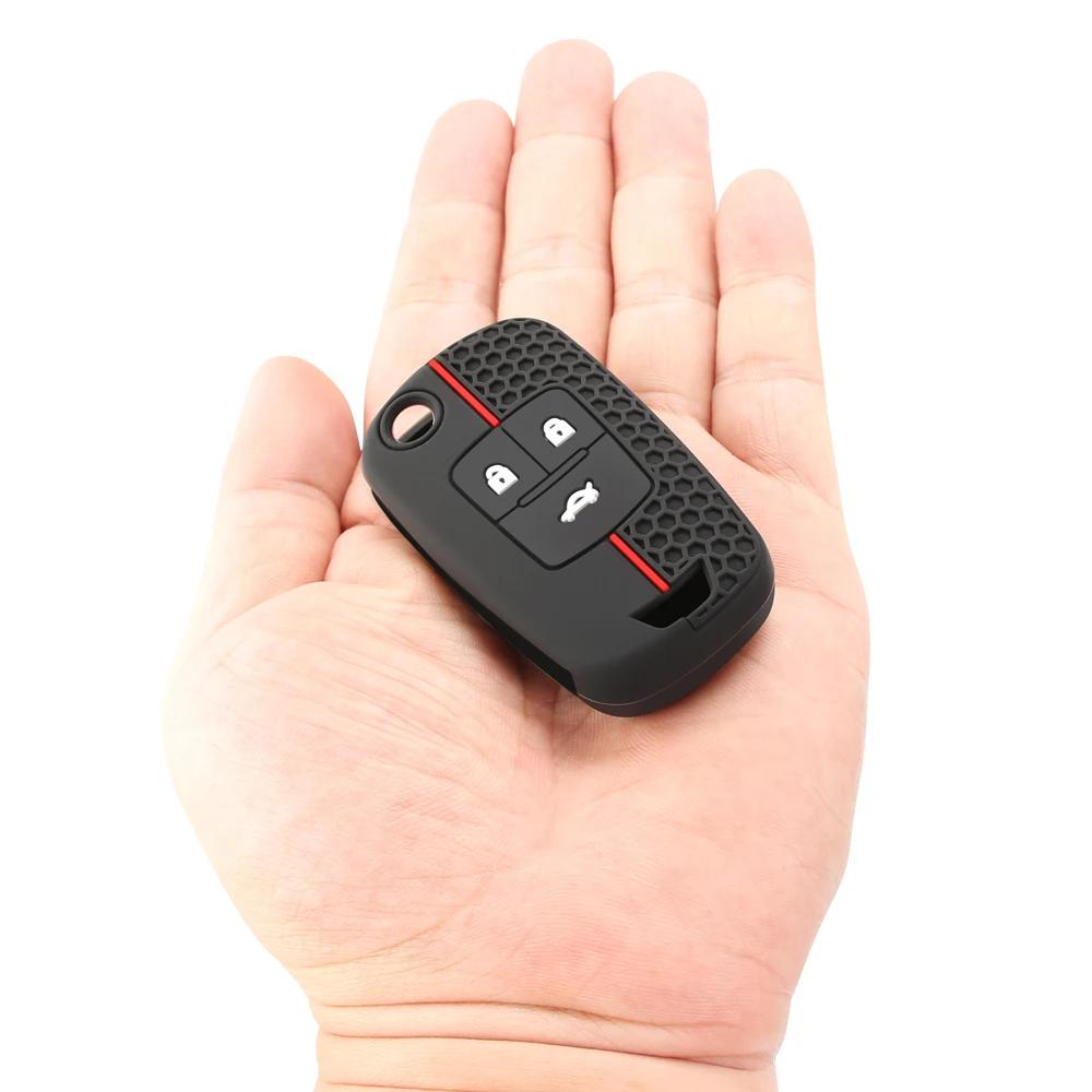 Чехол-чехол из силикона с 3 кнопками для ключей от автомобиля Chevrolet Cruze Buick Opel Astra Corsa Antara Zafira Meriva Insignia Key Holder