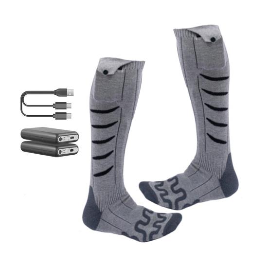 1 пара носков с подогревом, перезаряжаемые, с дистанционным управлением, для мужчин и женщин, электрические носки, моющиеся, для зимы, для катания на лыжах, пешего туризма, кемпинга, согревающие носки