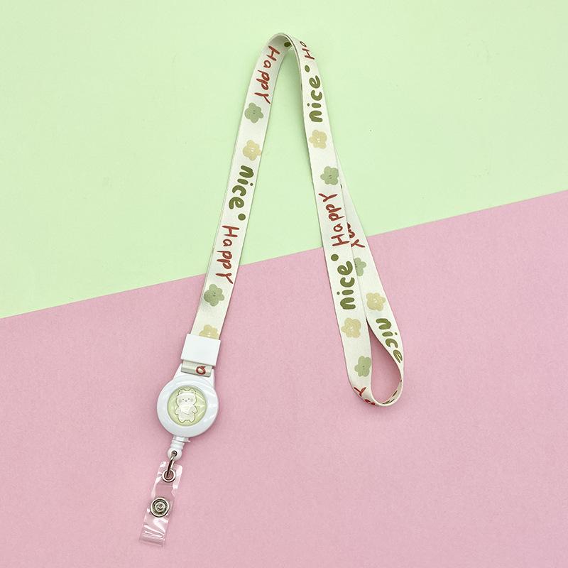 Cute Cartoon Retractable Badge Reels Lovely Animal Floral Fruit ID Card Lanyards Badge Holder Office Accessories School Supplies