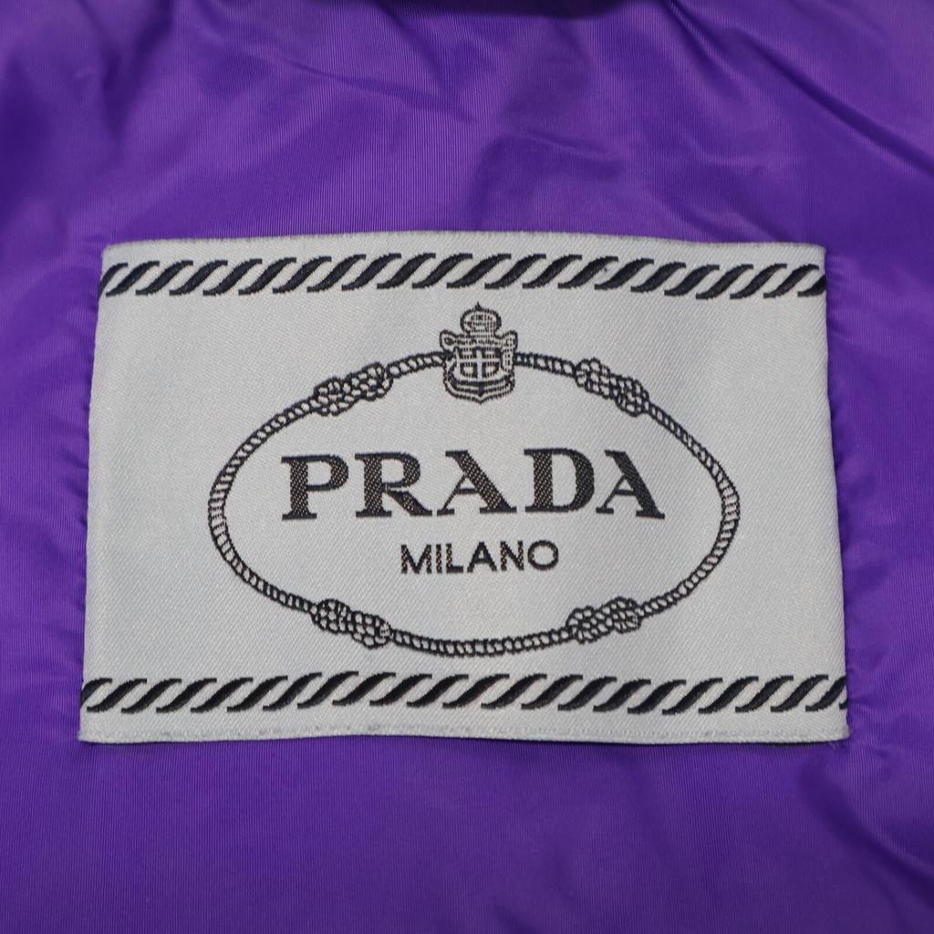 Prada [Good Condition/domestic Regular] 290543 R192 Triangle Logo Plate Hooded Down Jacket Jacket 42 purpleUsed