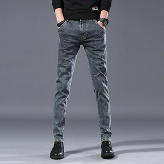 Men's Elastic Straight Leg Jeans - Loose Fit Business Casual - Spring & Autumn