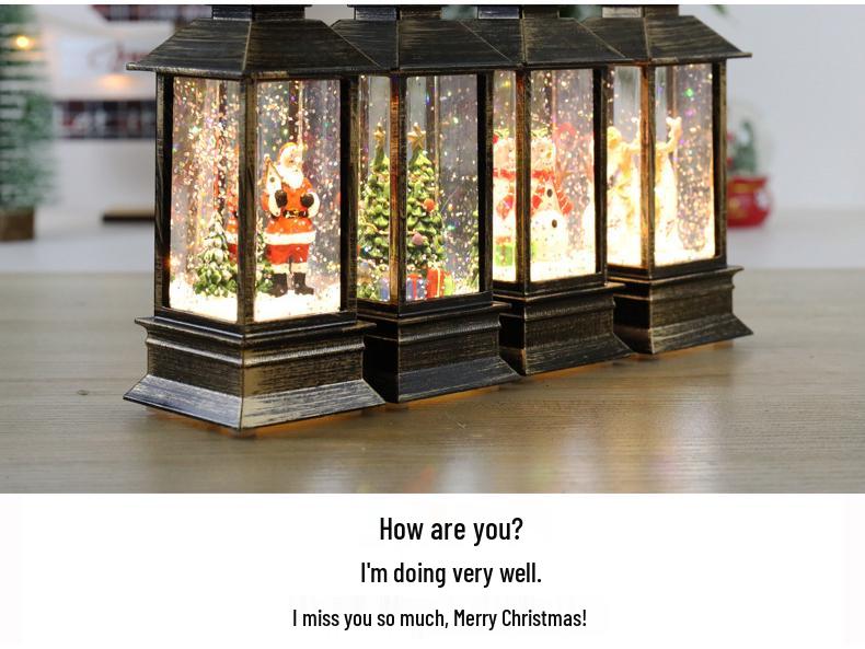 Christmas Santa Claus Crystal Lantern & Ornament