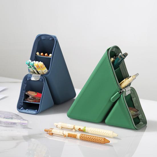 Мягкий силиконовый пенал, расширяющийся стоячий мешочек, большая вместимость, держатель для ручек, эластичный органайзер для канцелярских товаров для использования в школе, офисе, на рабочем столе