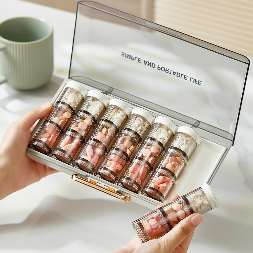 Органайзер для таблеток для путешествий: Портативная коробка-напоминание о приеме лекарств на три приема пищи с отделениями для утра, дня и вечера