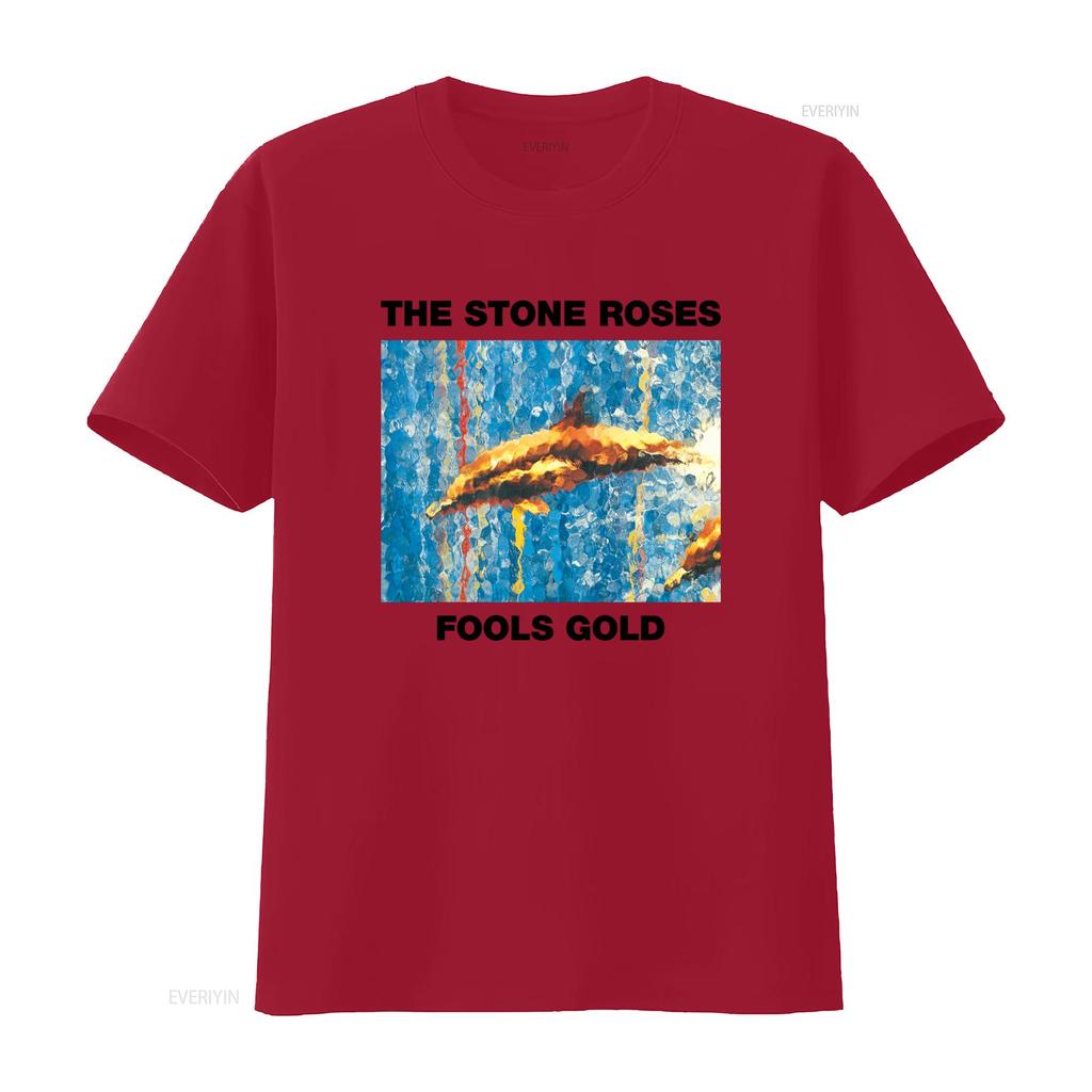 The Stone Roses Fools Gold Print Mens T Shirt Unique Art Design vintage Washed Casual Breathable Top For Everyday Wear Unisex