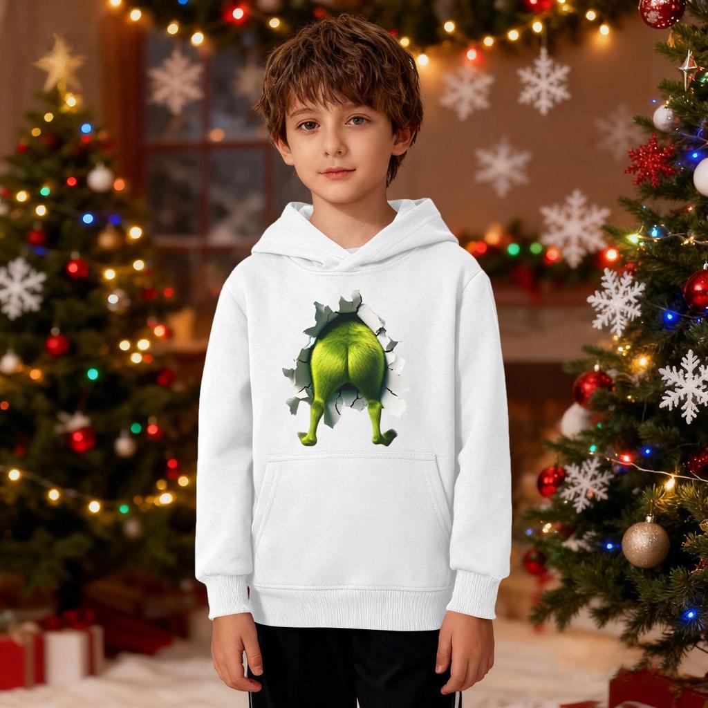 Рождественский свитшот для мальчиков и девочек, уродливая рождественская футболка, свитшот с круглым вырезом, для малышей, с длинным рукавом, пуловер, наряд, топы