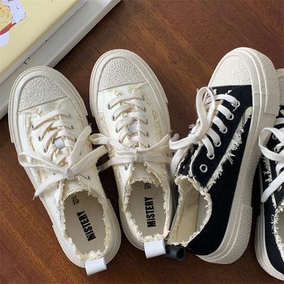 2024 Новые кроссовки Женские парусиновые туфли на платформе Весна Осень Спортивные кроссовки Женские вулканизированные туфли на шнуровке Туфли на плоской подошве для женщин