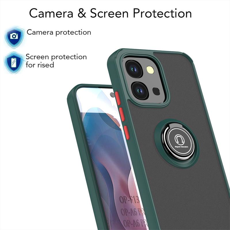 Бронированный противоударный матовый чехол для OPPO A6 Pro 5G 4G Чехол-кольцо Магнитная подставка Задняя крышка Coque Fundas