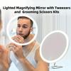 Зеркало увеличительное 10/20/30X со светодиодной подсветкой, пинцет, вращающийся на 360 градусов, переносное настенное крепление