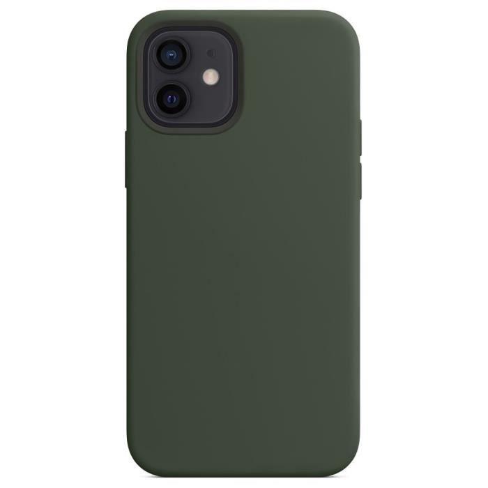 Coque pour iPhone 12 - Premium - Vert Nuit - Antichoc - Anti-dérapante - Souple