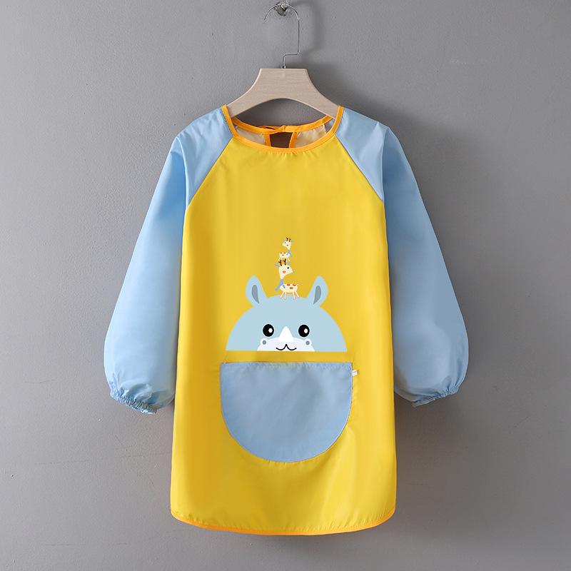 Детский водонепроницаемый художественный фартук с логотипом - Двусторонний фартук для рисования и еды