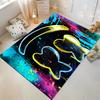 Colorful Neon Smiley Face with Paint Splashes, Non-slip rug suitable for living room and bedroom sofas sofas