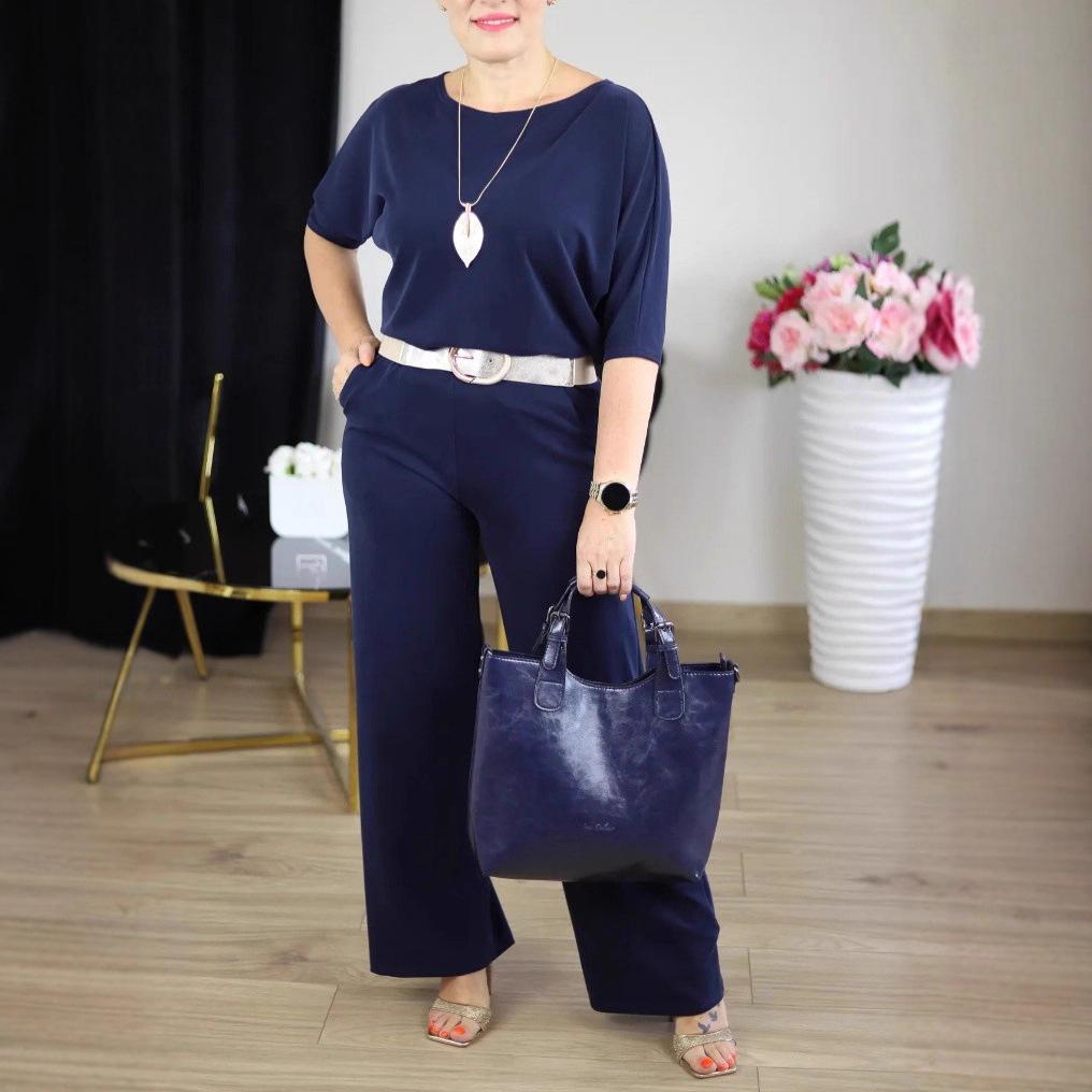 Бежевый комплект из 3 предметов: топ с длинным рукавом свободного кроя и брюки