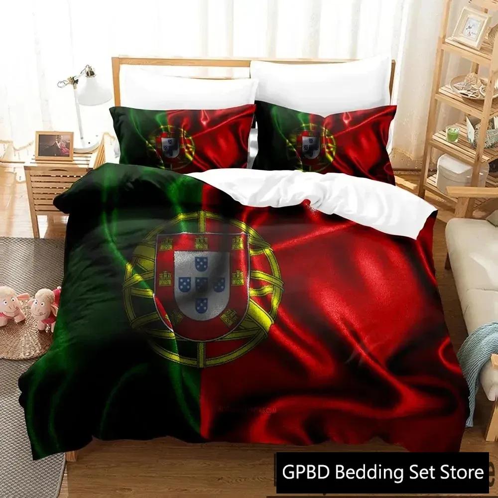 3D Print Portugal Flag Comfortable Duvet Quilt Cover Pillowcase Bedding Set Children Bedroom Decoration Home Textile