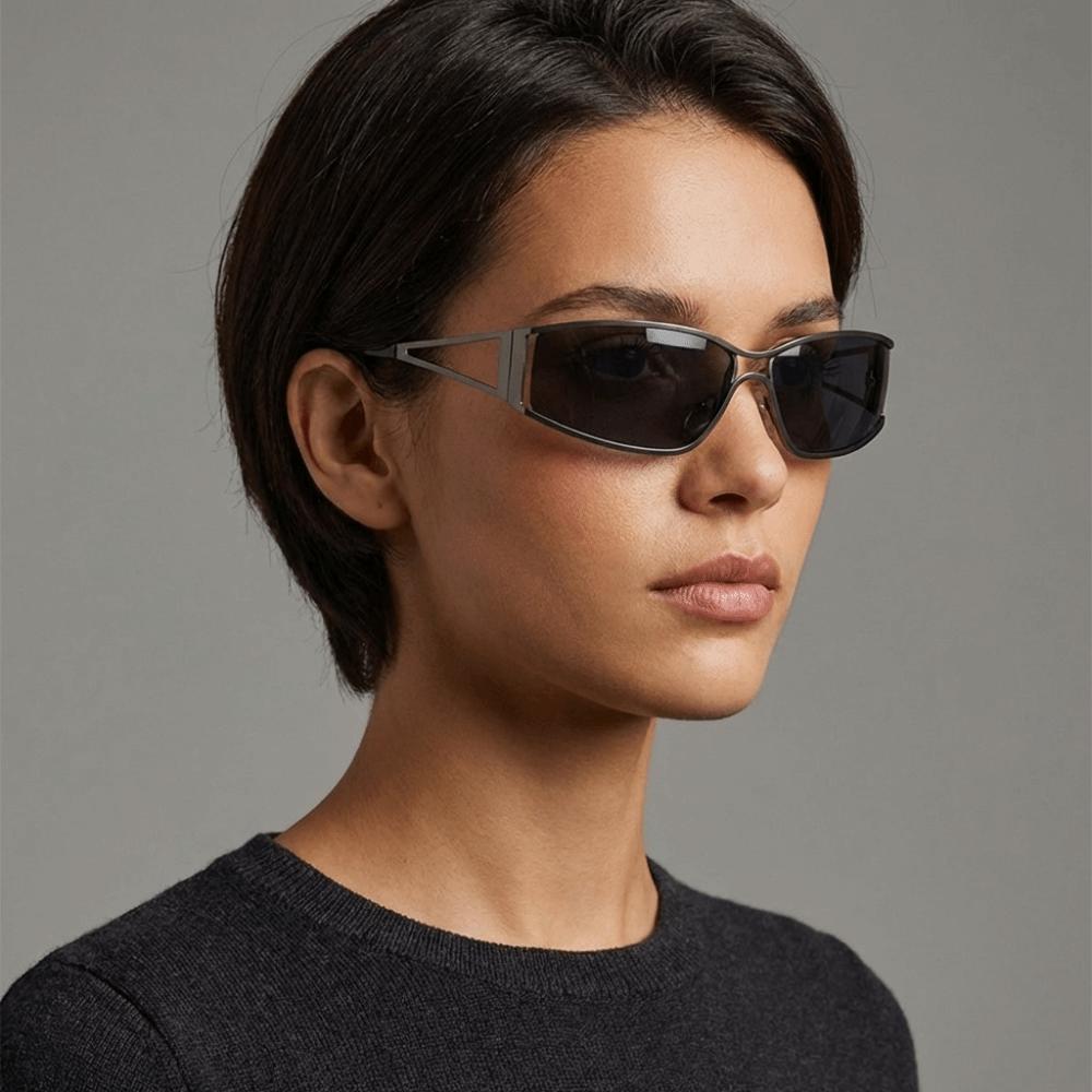 Cool Y2k Frameless Sunglasses Metal Steampunk Trendy Fashion Sunglasses Classic Small Frame UV Protection Sunglasses Outdoor
