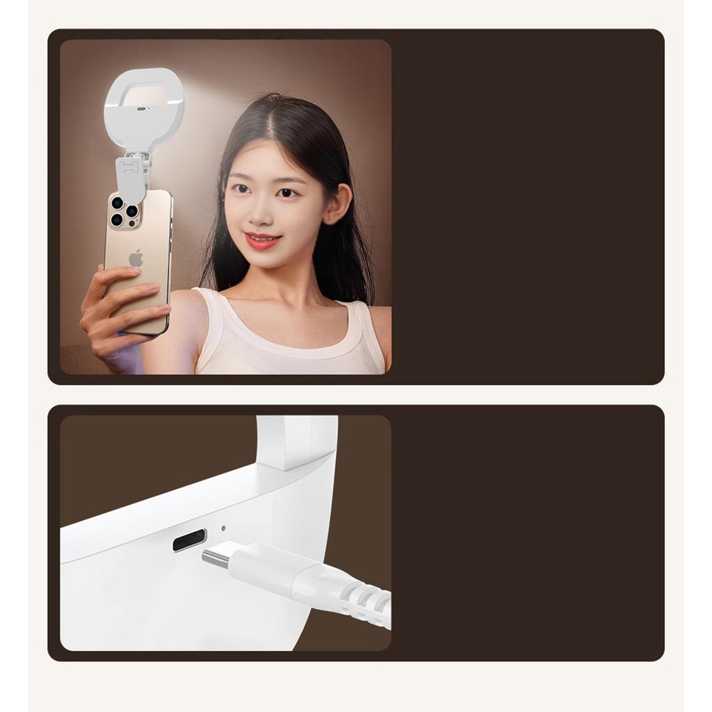 W60 заполняющий свет для мобильного телефона портативный зажим для селфи для мобильного телефона зарядное кольцо красота карманный заполняющий свет для селфи