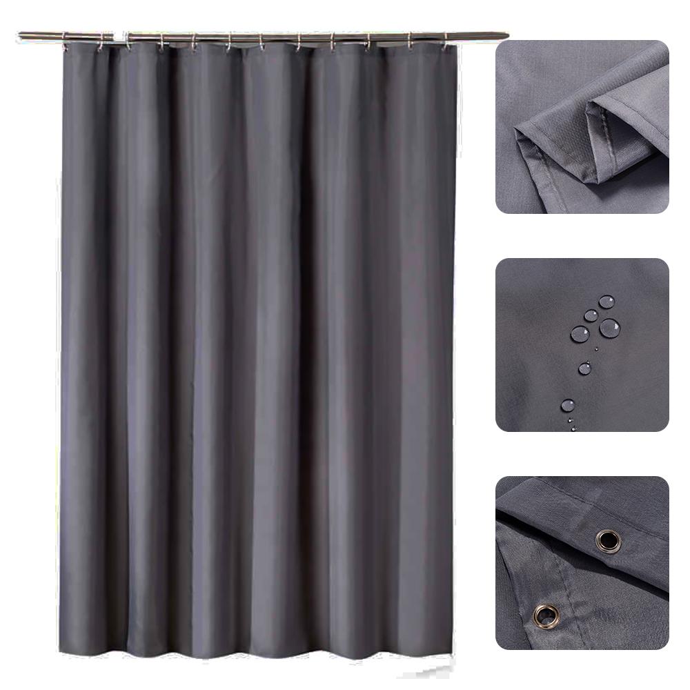 1pc Waterproof Shower Curtain Partition Bathroom Mildew Proof Bath Curtains Monochrome Polyester