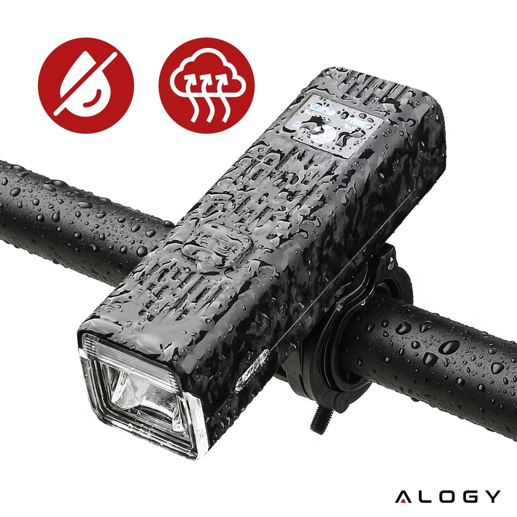 Super Bright 8H Front LED Bike Light With Bell Wired Lighting 450Lm 2000mAh Waterproof Bike Light Black