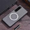 Чехол для Sony Xperia 1 VI 10VI 10 5 1 V IV 1 III Магнитный Для MagSafe Роскошный Силиконовый Задний Чехол с Рисунком под Лен Ударопрочный Бампер