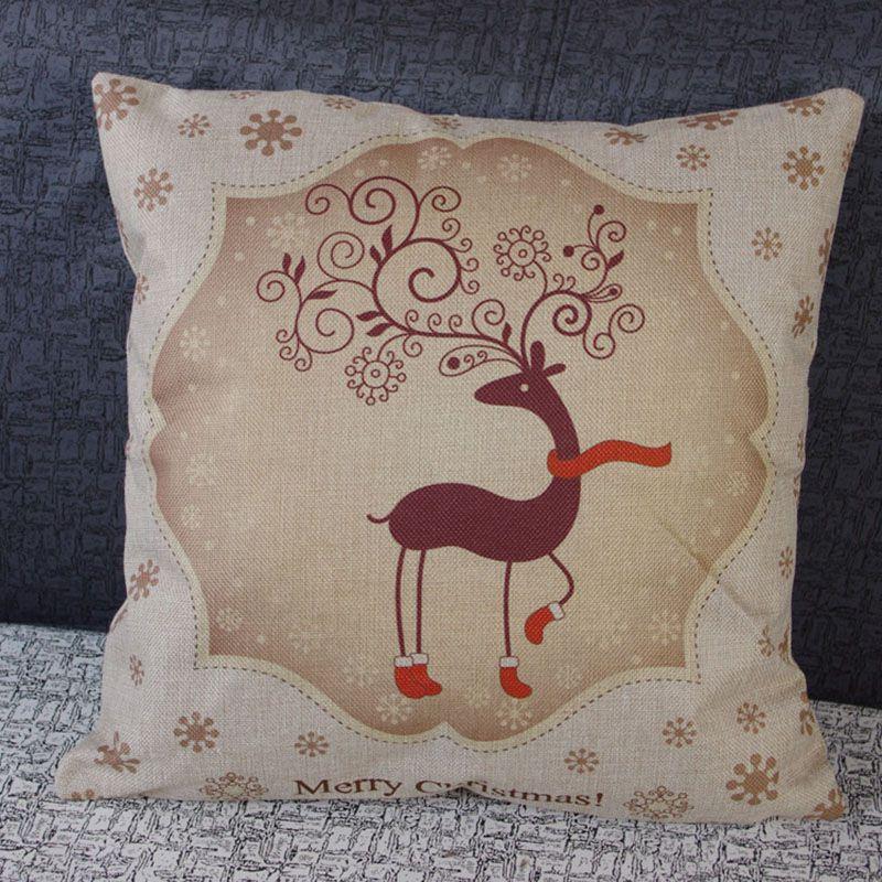 Luxurious Christmas Pillow Case Glitter Cotton Linen Sofa Throw Cushion Cover For Cozy Living