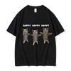 Funny Cute Cat Meme Graphic T Shirt Dance Happy Cat Tosp Unisex Fashion T-shirt Summer Couples Casual 100% Cotton Oversized Tees