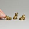Cute Small Brass Cat Figurines 8 Distinct Styles Miniatures Desktop Ornaments for Bookshelf Decor Unique Christmas Gift Choice