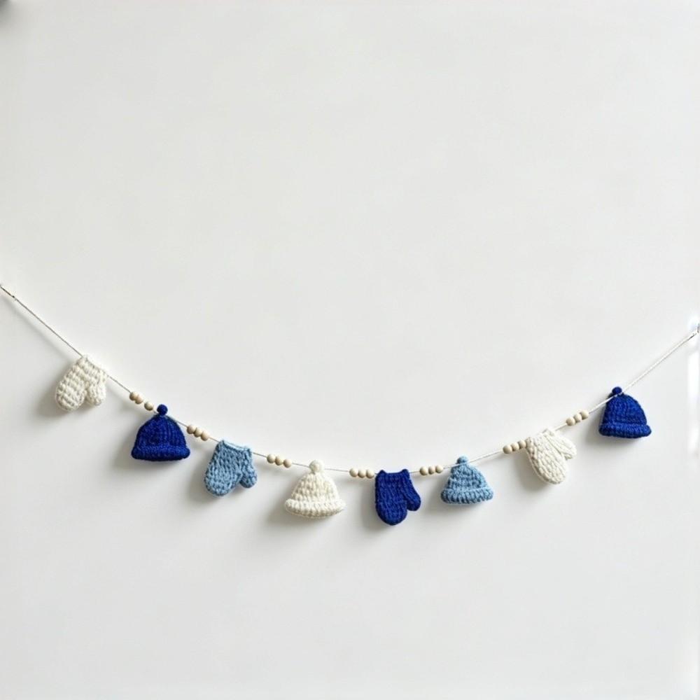 Acrylic Fiberd Crochet Garland Non-Woven Fabric Holiday Banner Xmas Party