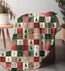 Patchwork Christmas Trees Velveteen Plush Blanket Cozy Holiday Plaid Throw Blanket