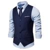 2023 Men's Large Solid Color Single-Breasted Casual Suit Vest - Korean Style