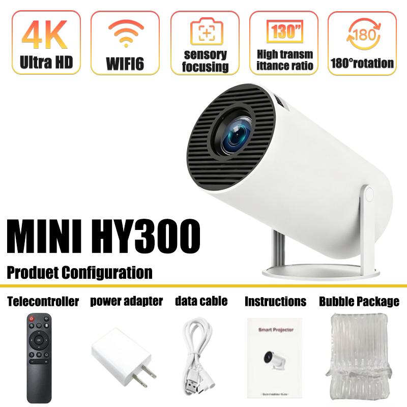 Новый Проектор 4K Android 11 Мини HY300 Wifi6 290ANSI Allwinner H713 BT5.0 1080P 1280*720P Кинотеатр Наружный портативный Проектор