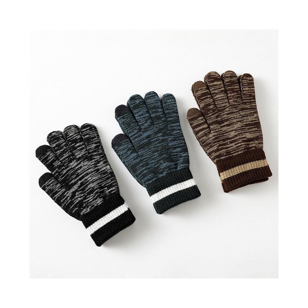 Winter Men's Knitted Gloves Woman Warm Wool Mittens Full Finger Gloves Female Ladies TouchScreen Outdoor Riding Glove