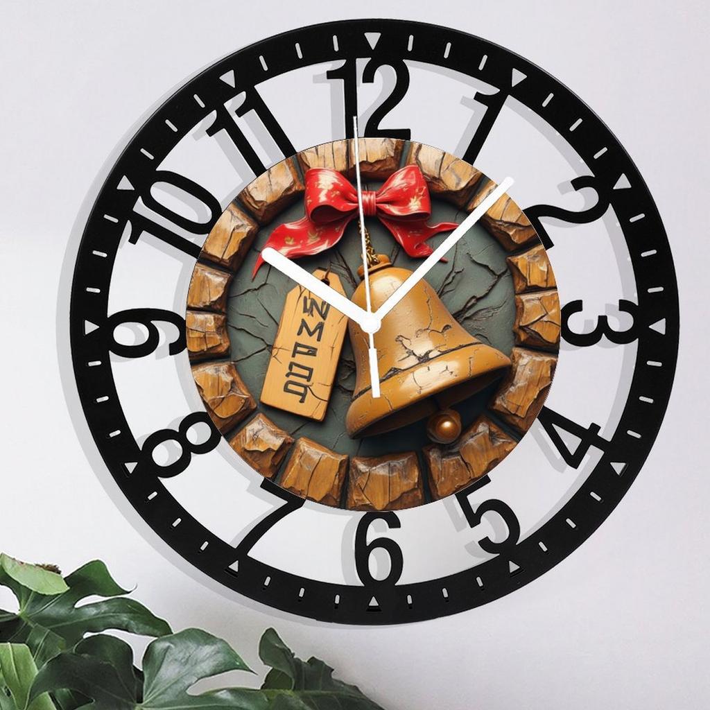 25cm Circular Iron Wall Clock with a Pair of Swallows in Flight Design