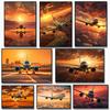 Sunset Aviation Airplane Canvas Painting  Poster Picture Wall Art HD Print Pictures No Framed Pilot Room Decoration Cuadros