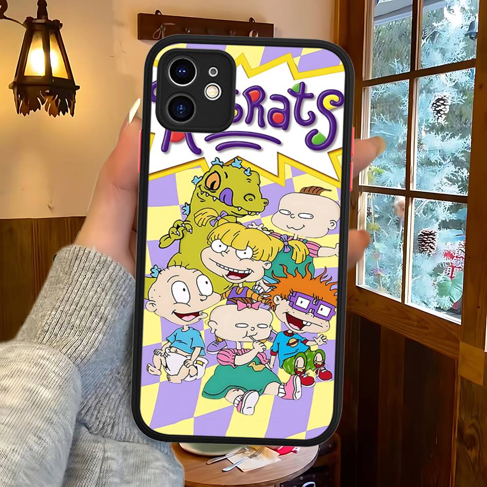 Funny Cartoon R-Rugrat Phone Case For IPhone 16 15 14 11 12 13 Pro Max Plus 12 XS Max Back Cover Matte Case