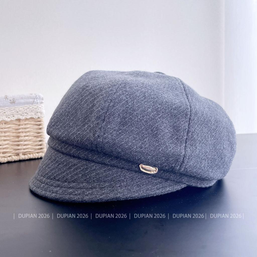 Simple twill fashion small standard newsboy hat children's autumn and winter casual versatile cap to keep warm from the cold octagonal hat tide
