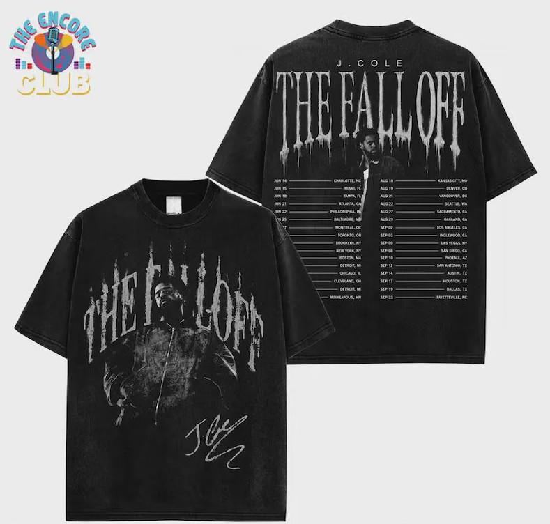 Графическая футболка J Cole The Fall-Off World Tour 2026, Футболка в стиле мерча с альбома