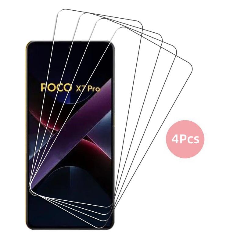 Полное прозрачное стекло для Poco X7 Pro Закаленное стекло для Xiaomi Poco X7 Pro Защитная пленка для экрана HD Защитная пленка для телефона Poco X7 Pro