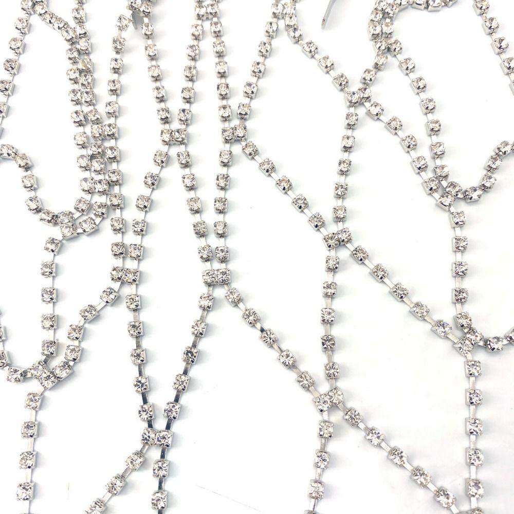 Сетчатая повязка на голову, инкрустированная стразами, длинная цепочка, свадебное украшение для головы, головной убор с кисточками, аксессуары для повязки на голову