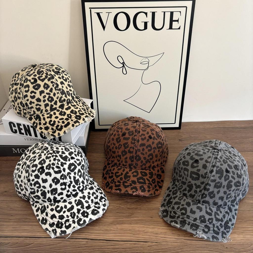 Женская бейсболка с леопардовым принтом - Европейская и американская уличная мода Хип-хоп Утиный козырек