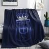 Real Oviedo Printed Flannel Blanket, soft throw for bedroom sofa, washable,soccer fan merchandise, great gift.