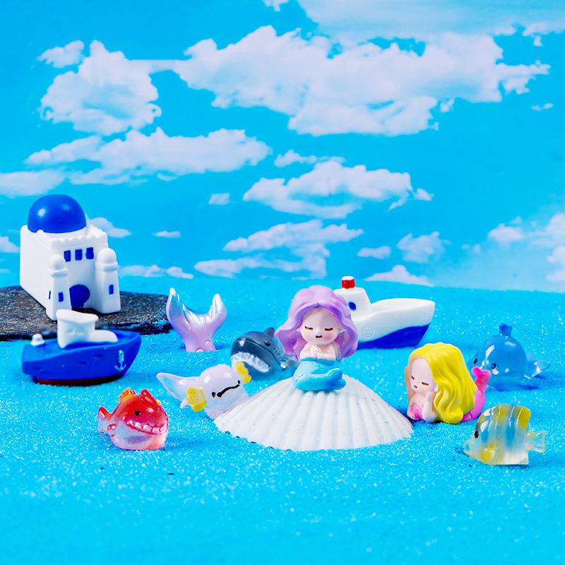 Микропейзаж Маленькие украшения для морских животных Дельфины Чайки Русалки Яхты Замки Аквариумы и украшения для аквариумов