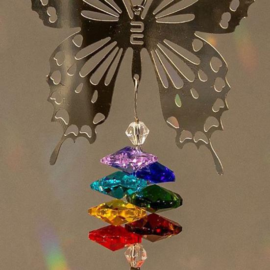 Faux Crystal Sun Catcher Decoration Hollow Fairy Tree of Life Owl Butterfly Hummingbird Hanging Ornament Indoor Outdoor Home Office Garden